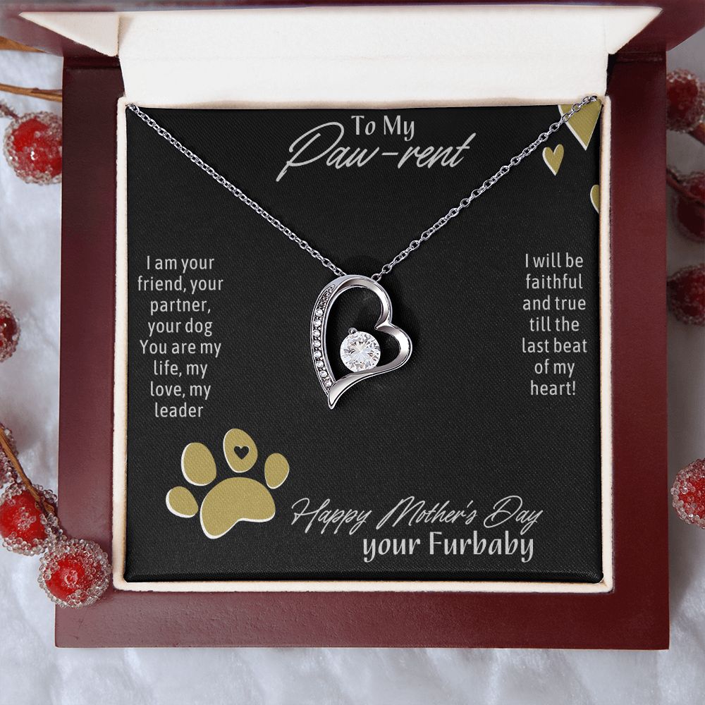 Pet Mom- Diamond Heart Necklace