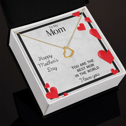 To Mom- Delicate Heart Necklace