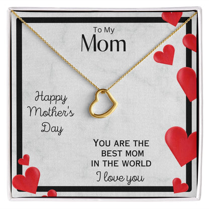 To Mom- Delicate Heart Necklace