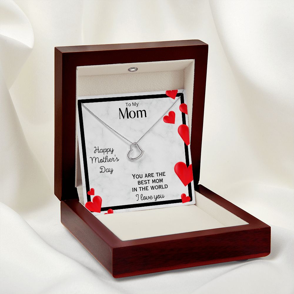 To Mom- Delicate Heart Necklace