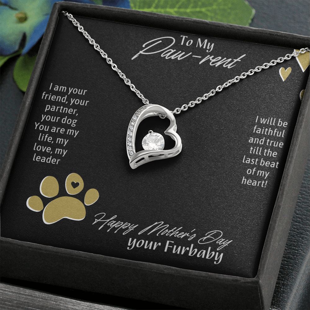 Pet Mom- Diamond Heart Necklace