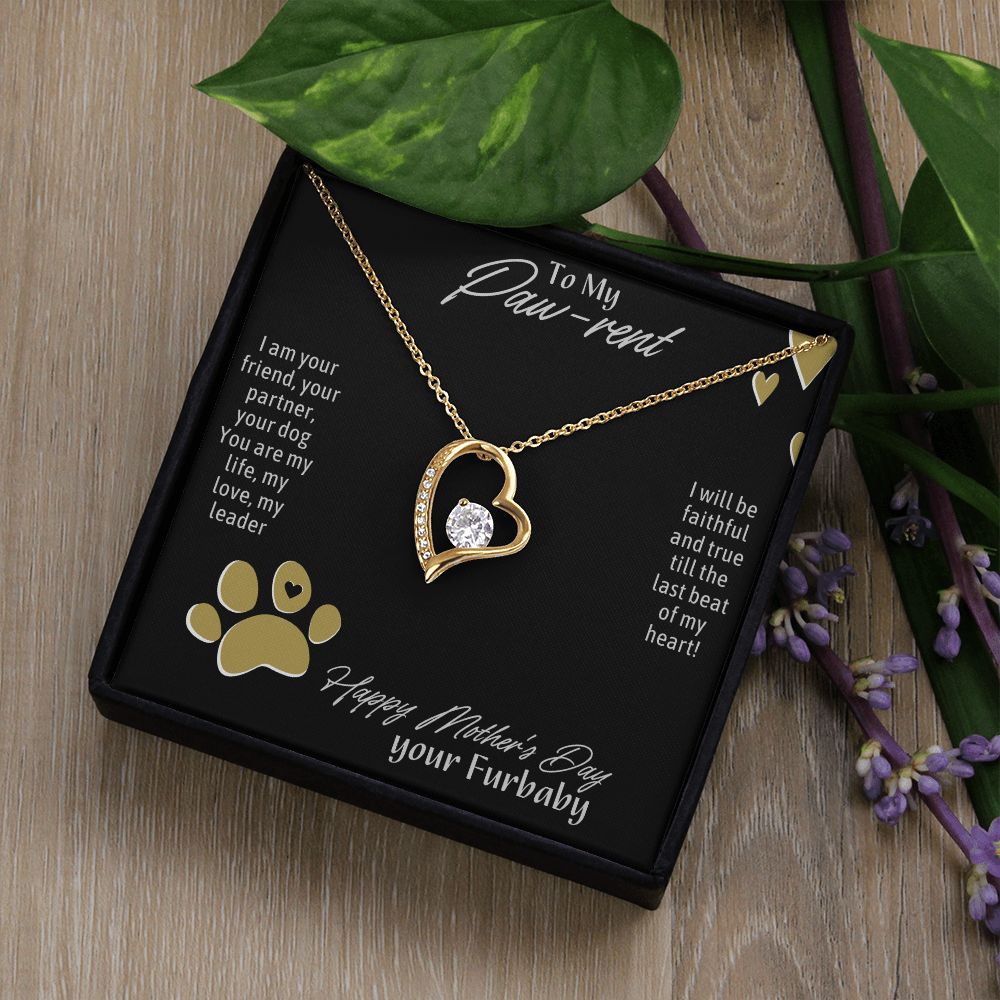 Pet Mom- Diamond Heart Necklace